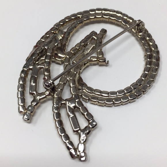 Vintage Weiss Rhinestones Crystals Brooch - Picture 4 of 10